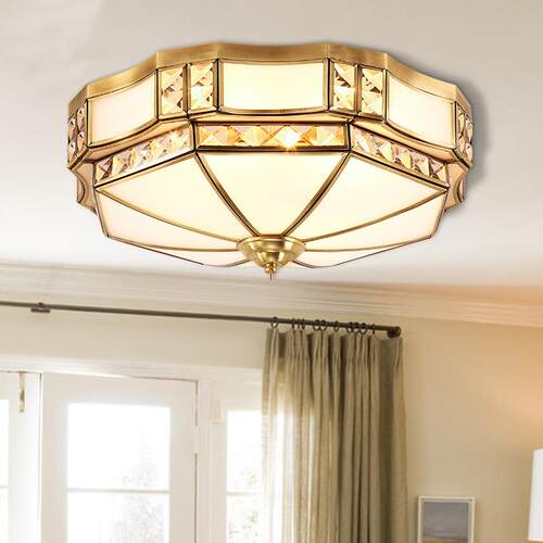 吸顶灯东南亚Medieval all copper ceiling lamp美式全铜吸顶灯