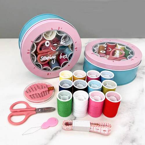 16-Piece Sewing Kit in Storage Box for Home Use, Multifuncti