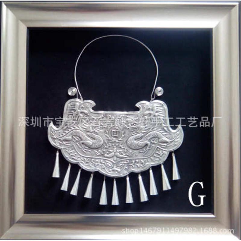 现代客厅装饰画苗银画抽象玛雅实物画沙发背景客厅玄关工程配画