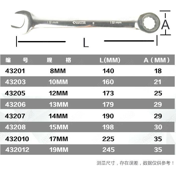 世达 汽修汽保工具组合开口快速扳手套装套筒两用汽车维修 08008