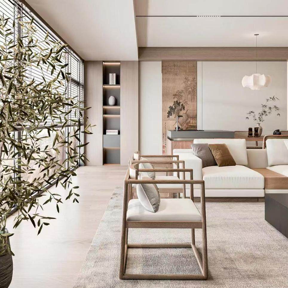 中古风客厅背景墙诧寂中式壁画 画墙布卧室茶室宋氏美学无缝定制