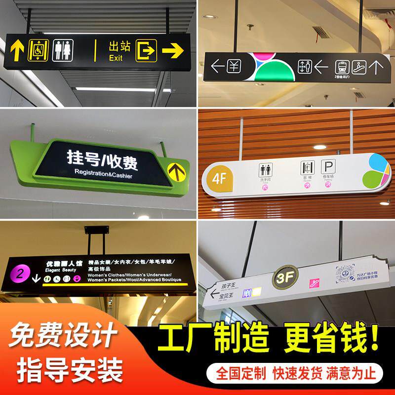 双面商场吊牌镂空灯箱地下车库指示牌定做灯箱悬挂医院超市指向牌