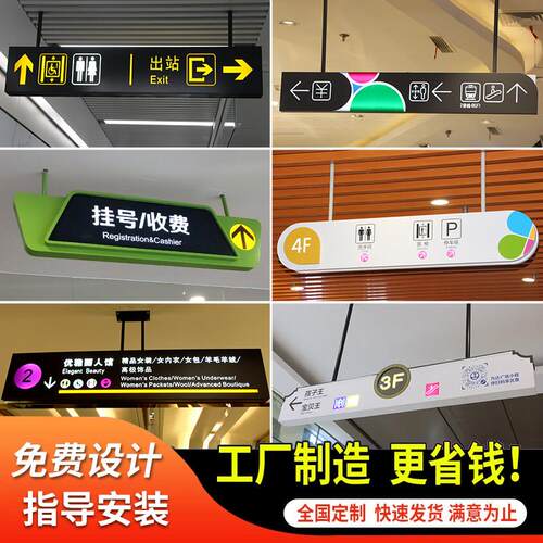 双面商场吊牌镂空灯箱地下车库指示牌定做灯箱悬挂医院超市指向牌