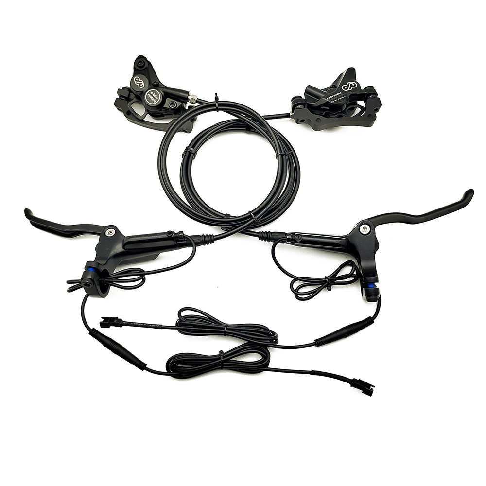 意百科电动自行车刹车四活塞油刹右前左后刹车把