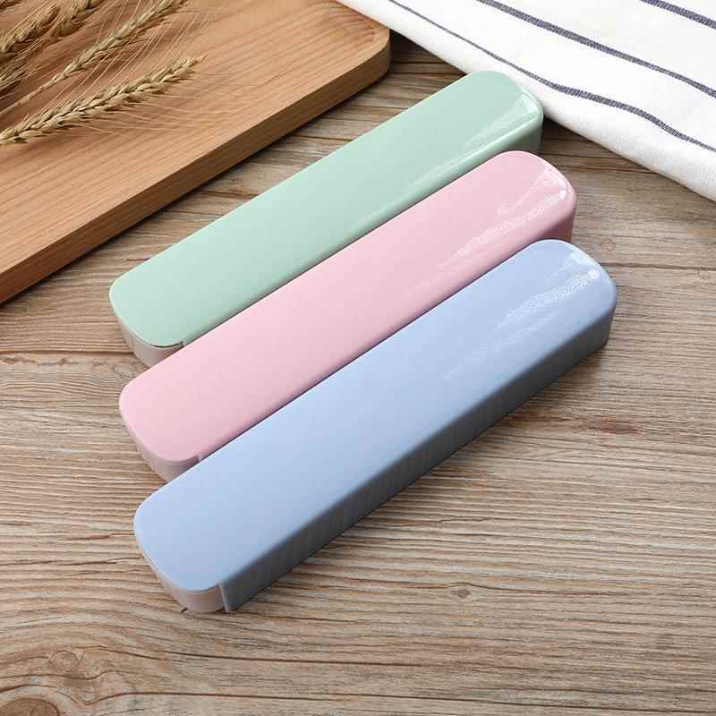 学生多规格旅行食用便携筷子餐具盒抽拉勺子塑料叉子pp防尘收纳盒