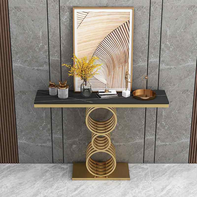 轻奢岩板大理石玄关桌玄关台条案现代简约玄关柜条几进门端景台