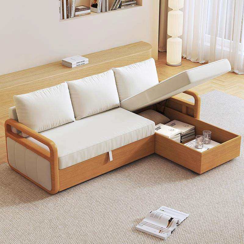 志光实木沙发床客厅多功能两用可折叠抽拉式小户型双人2024年新款