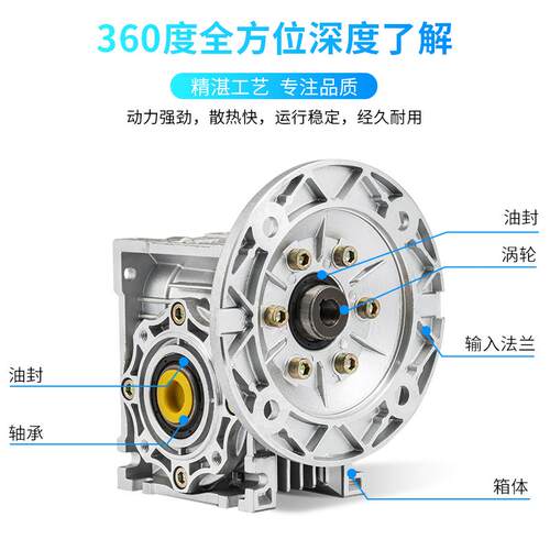 减速机蜗轮蜗杆NM机RV4NMRV/50/63/90低速370W/1.5K单项YL电齿轮0