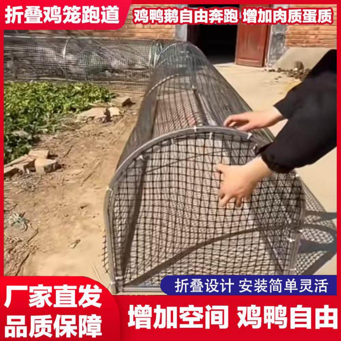 跑道鸡笼鹅笼管道走地养鸡笼子管道笼鸡舍家禽农家溜达鸡笼子折叠