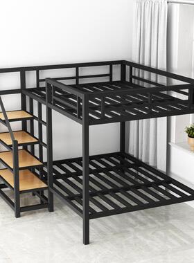 下空高架床省空间铁艺阁楼床拼接双层复床式LD-99814学生上下铺床