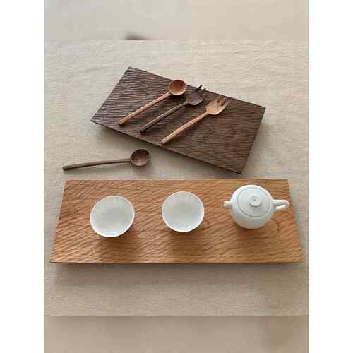 Yumu |手工餐盘黑胡桃实木创意牛排糕点水果托盘茶托盘方形寿司