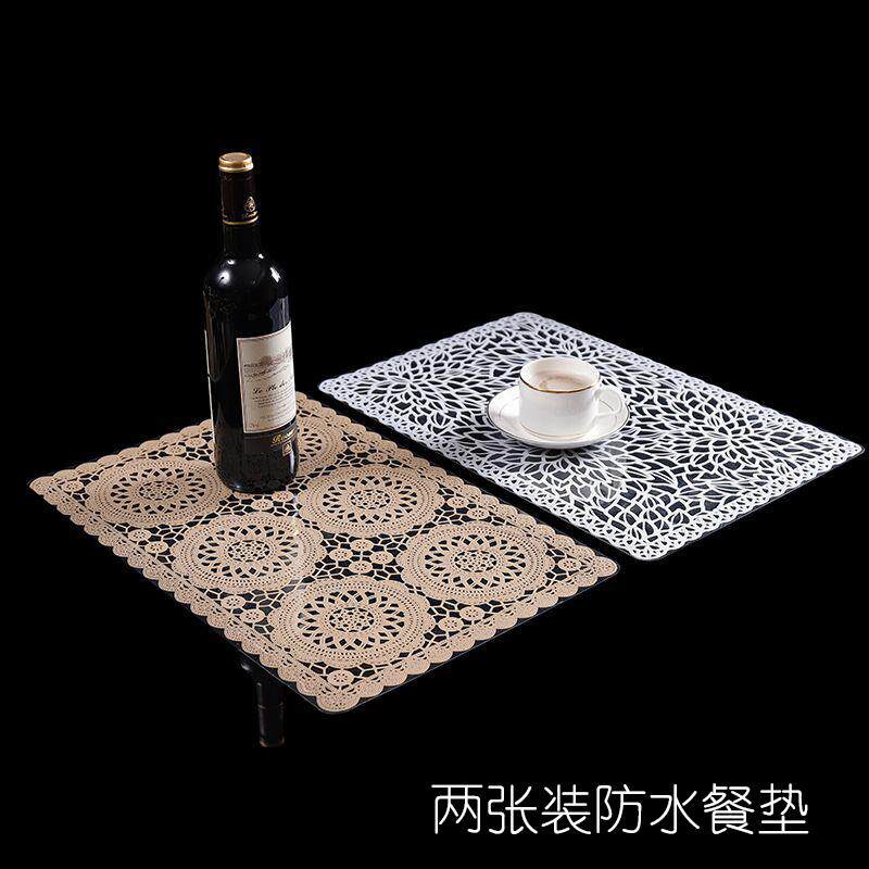 新品隔热垫杯垫碗垫餐桌垫蕾丝附膜系列PVC西餐餐垫