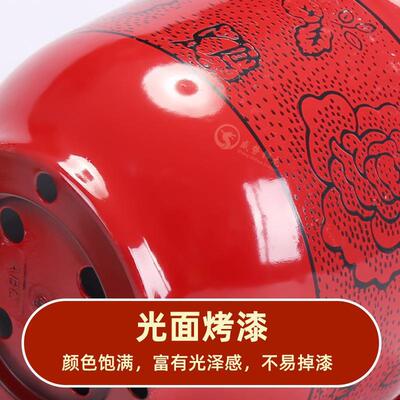 中国风烤漆陶瓷彩釉红色花盆植物虎皮兰绿植室内室外家塑料花盆