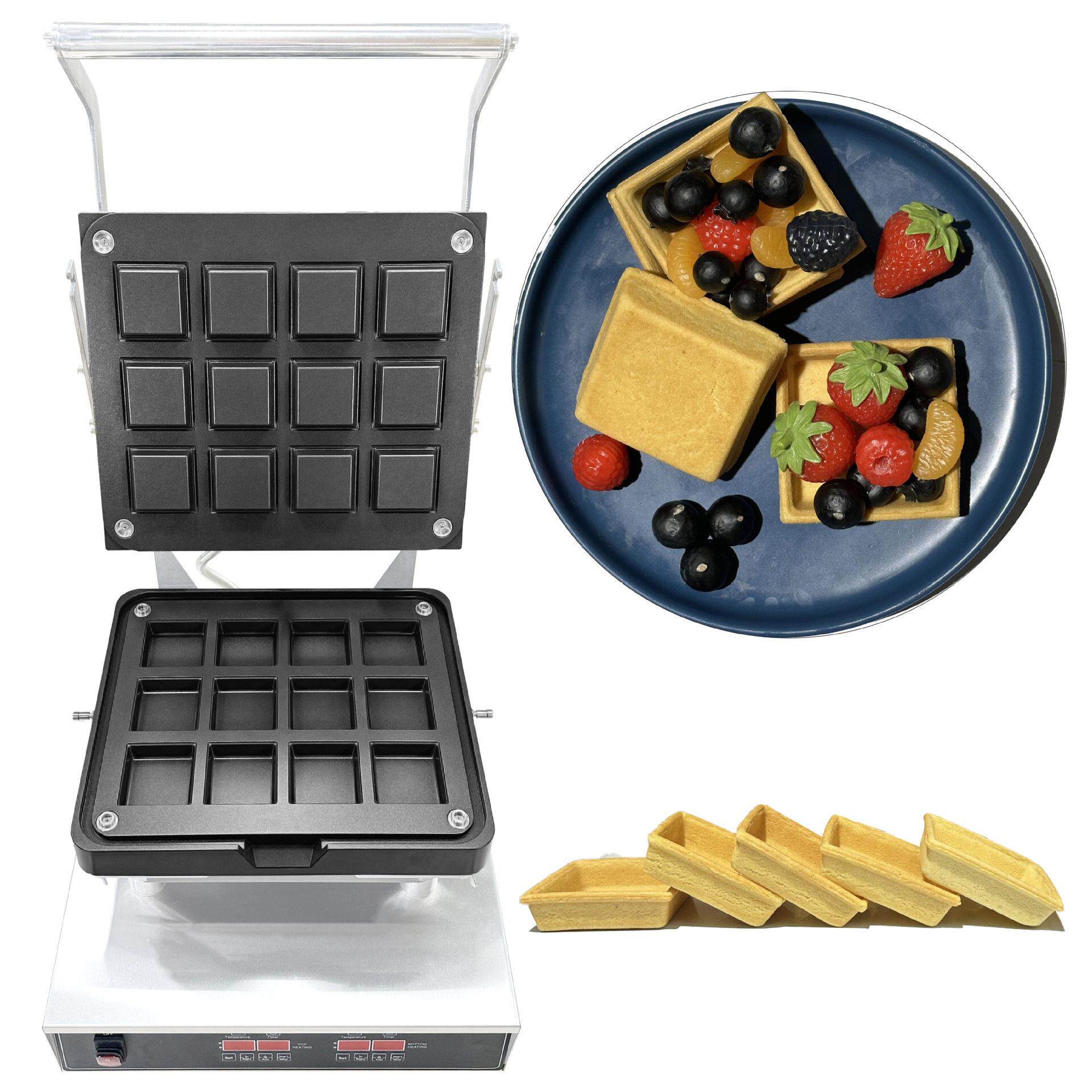 商用正方形水果塔壳机69MM超大蛋挞壳机灌浆曲奇可定制形状尺寸