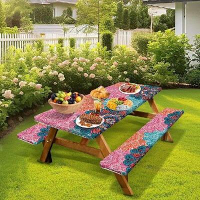 Picnic Table Set With Bench Cover Waterproof Camping Table
