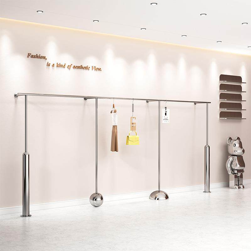 新款直销服装店展示架陈列道具女装店货架展示架上墙不锈钢壁挂式