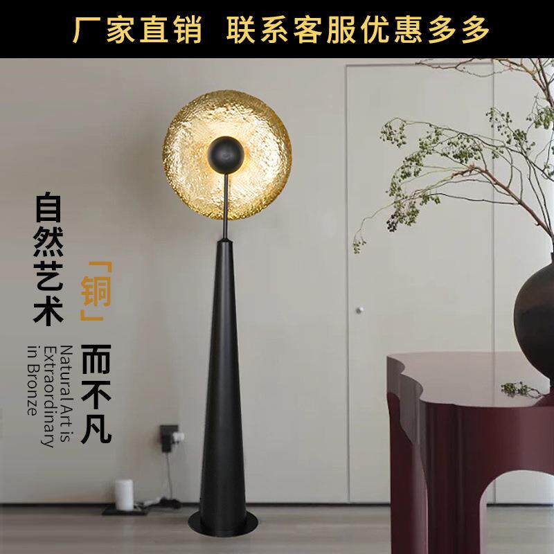 设计师罗马客厅沙发装饰落地灯卧室床头全铜中古台灯复古风触摸