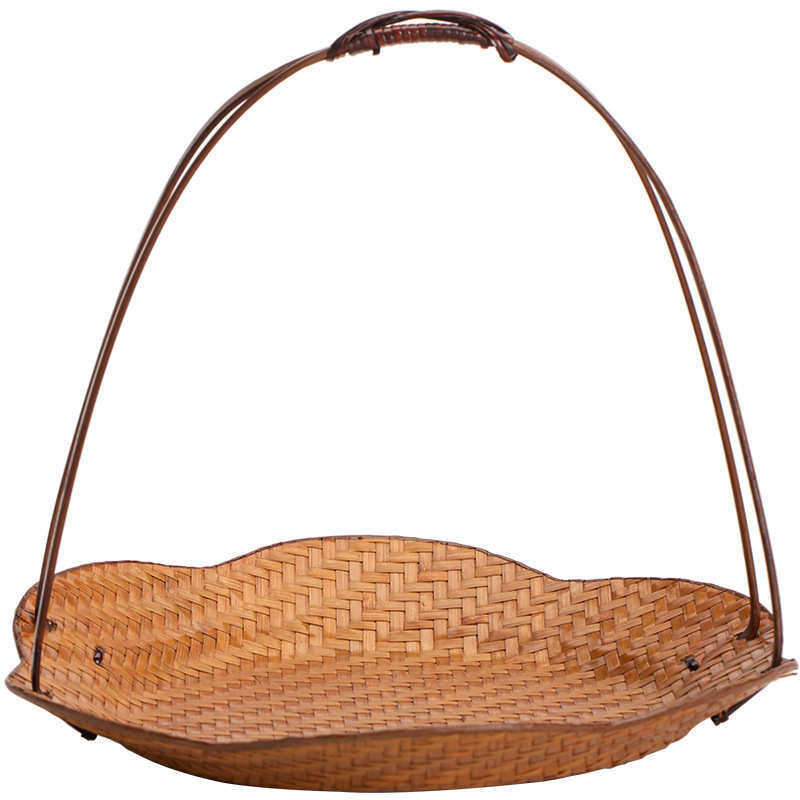 复古主编小提篮茶室茶点盘精致糕点盘中式竹子茶楼专用果盘零食盘,餐饮具,茶具礼盒,淘宝优惠券,粉丝福利购,淘宝优惠卷