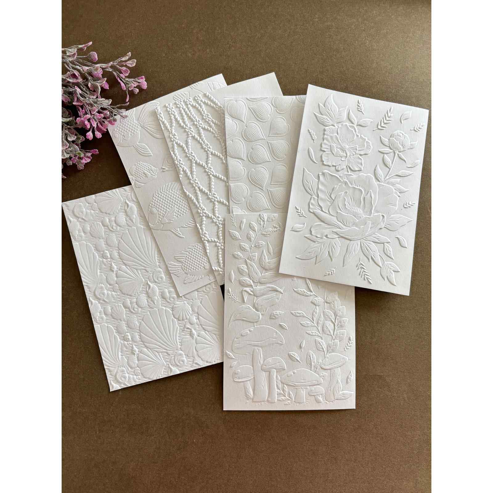 爱心3D纹理板 塑料凹凸压花板压模DIY压花印夹片相册贺卡手帐卡片