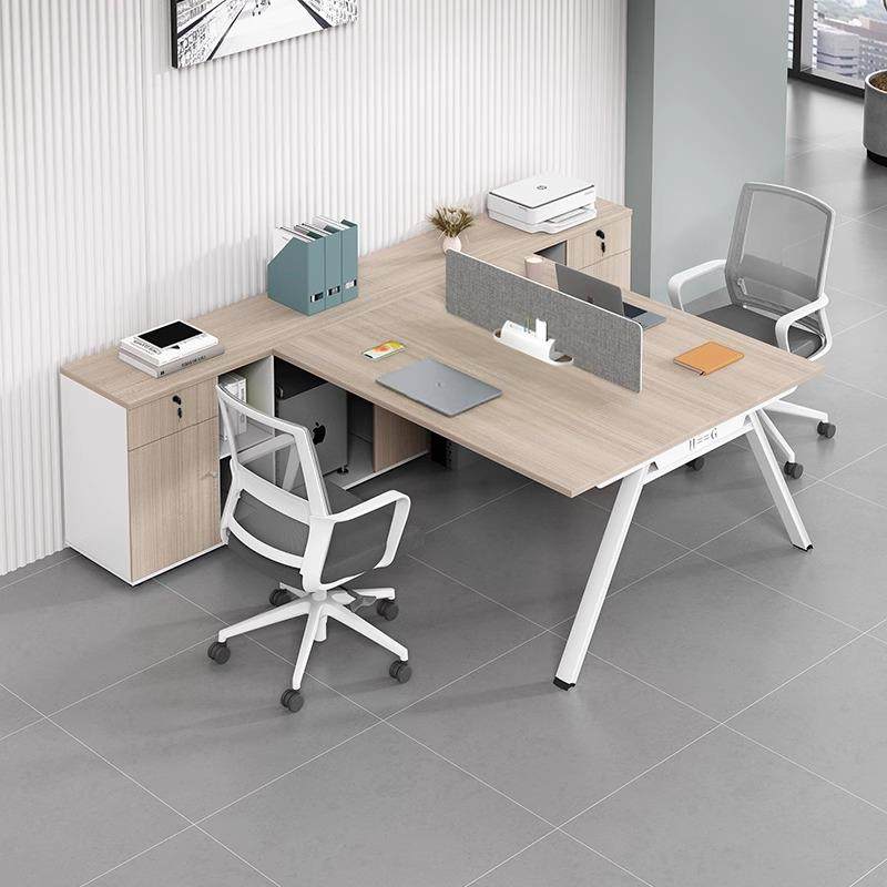 职员办公桌椅组合简约现代2/4四人位钢架办公桌面对面屏风财务桌