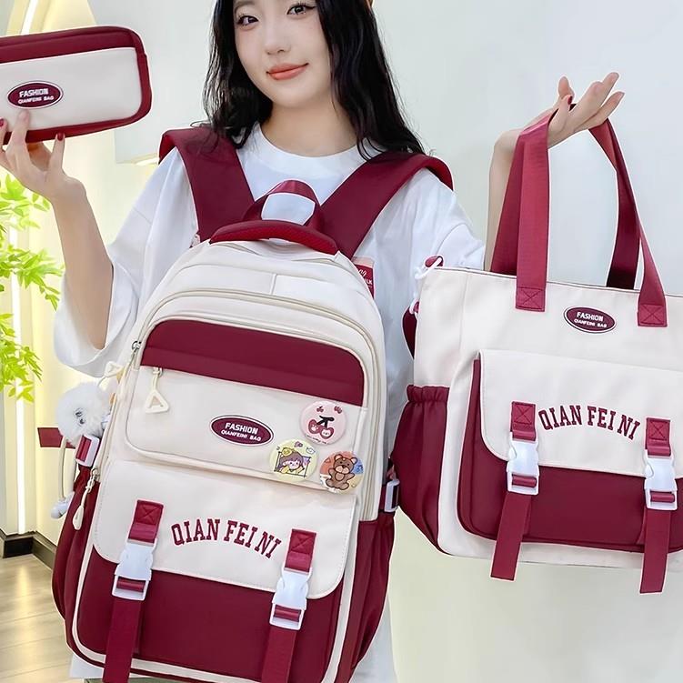 日本进口书包初中小学生双肩包大容量学院风高颜值女孩百搭背包