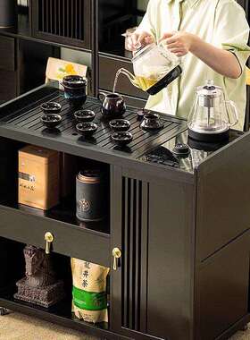 移茶桌动小茶台烧水壶一体家茶用水茶柜车PUI阳台实木茶几煮泡茶
