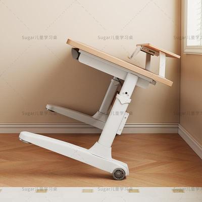 儿童榉木学习桌小学生家用书桌可升降桌子纯实木写字桌课桌椅套装