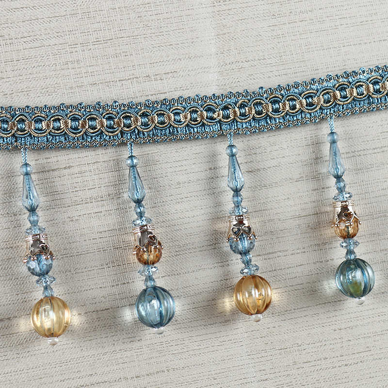 龙须吊标价辅料一件窗帘花边穗配件 水晶花边饰花边珠子窗 厂家