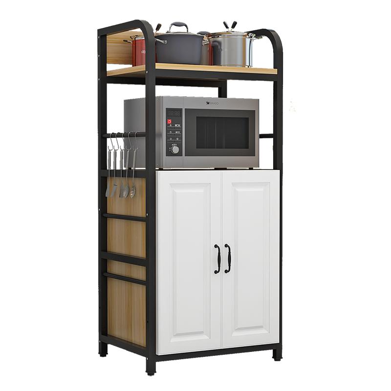 带微波炉阳台柜门多层物架厨房柜置带碗碟架烤箱餐厅的收纳落地