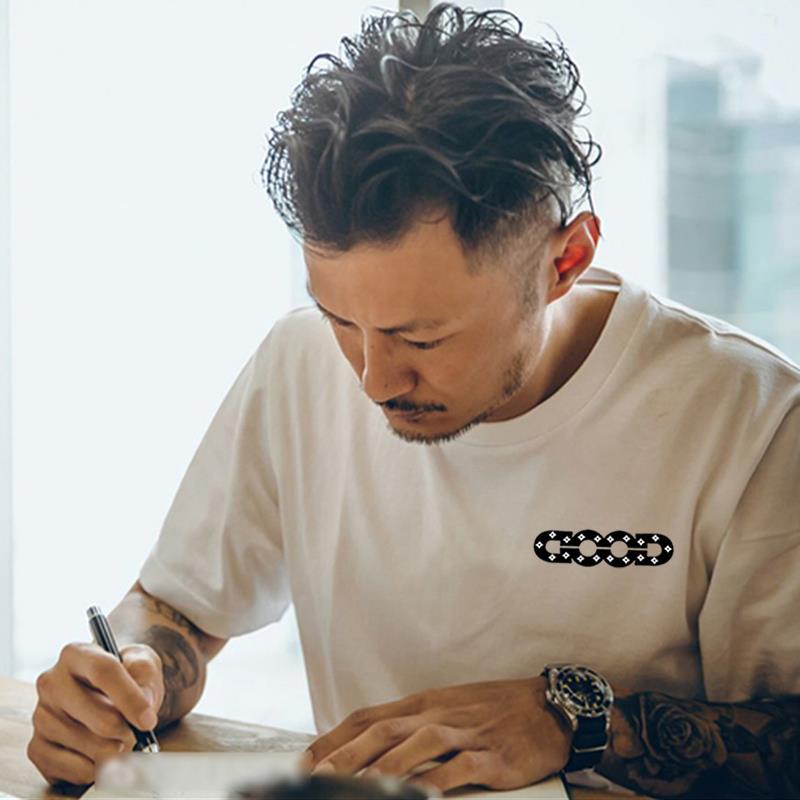 港风复古白色纯棉短袖T恤男宽松圆领半袖上衣潮牌印花体恤衫舒适