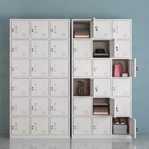 0十八门员工更衣柜带锁铁皮存放柜钢制储物柜寄存柜健身房更衣室