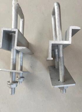 太阳能专用铝合金压块105/125高U型丝光伏板4*6/4*8双孔中压/边压