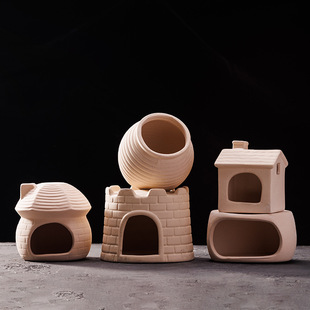 躲避屋鲷罐鱼缸造景摆件虾屋异型鱼迷你鹦鹉鱼繁殖屋小丑繁殖罐