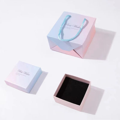 彩色首饰礼盒包装 9x9x3cm正方形纸盒礼盒 饰品项链礼袋包装盒