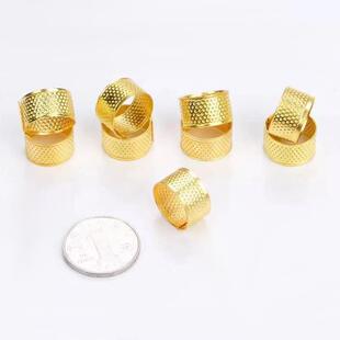 家用顶针护指环十字绣顶针箍加厚可调节指套缝纫刺绣配件工具 老式