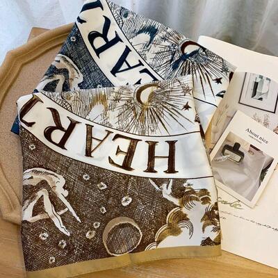 Silk scarf 90 imitation silk summer shawl bib 仿真丝夏季披肩