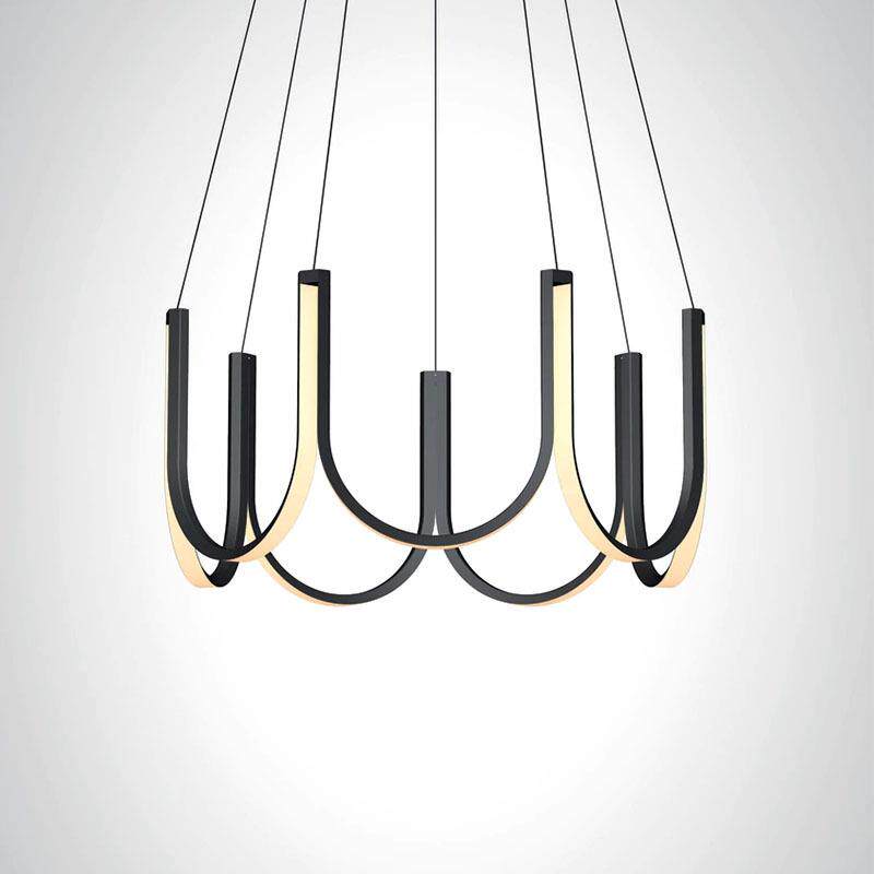 北欧简约客厅样板房U型灯后现代设计师别墅创意个性卧室餐厅吊灯