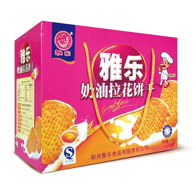 广西特产柳州老字号雅乐奶油拉花饼干1000g礼盒香脆休闲零食包装