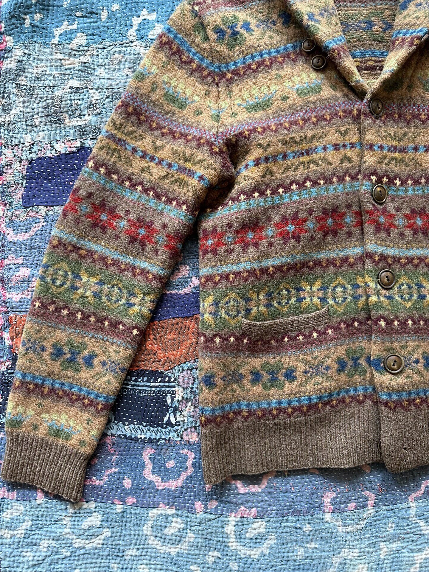 POLO RALPH LAUREN Wool Fair Isle Cardigan — detail