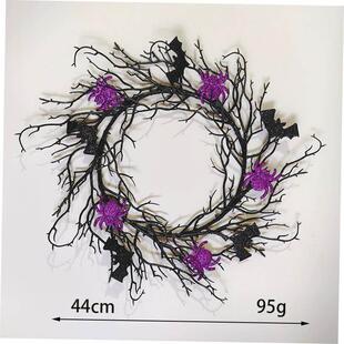 Halloween Dead Branch Wreath Simulation Rattan Circle Black