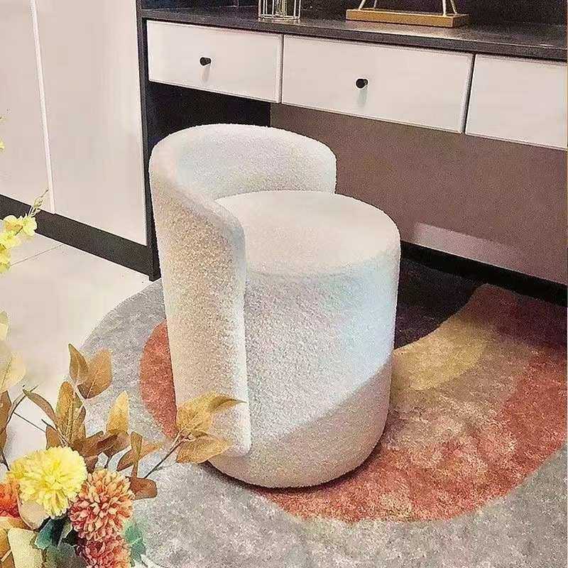 卧室简约梳妆凳子家用极简化妆凳网红ins实木梳妆台化妆靠背椅子