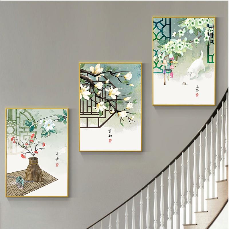 复联式梯口间装饰画现代GHQ简约楼道三过挂画楼客厅玄关走廊道墙