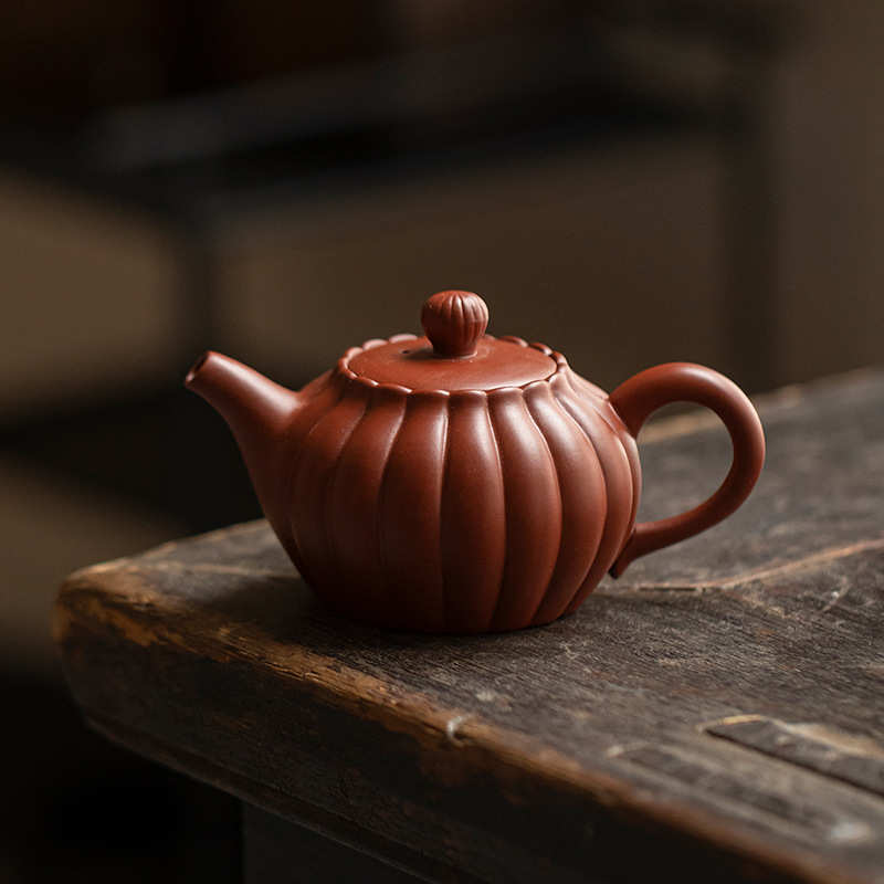 墨己原矿紫砂菊瓣壶功夫茶具球孔过滤家用泡茶壶仿古半手工茶壶