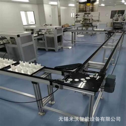 链条输送 三列链条输送线 双通道设计 轻载倍速链托盘同步带输送