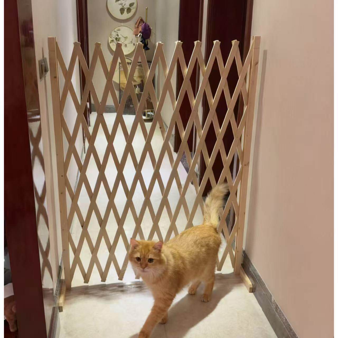 宠物围栏可伸缩门户外室内伸缩隔断拦猫拦狗栅栏挡板隔离门免打孔