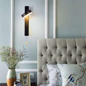 护眼壁灯带开关卧室可旋转床头灯遥控客厅过道北欧简约阅读小夜灯