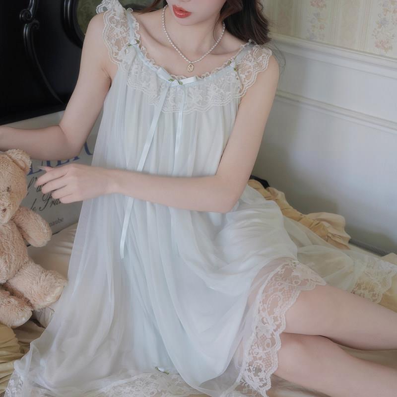 法式蕾丝莫代尔吊带睡裙女睡衣春夏少女公主高级感纯欲家居服25新
