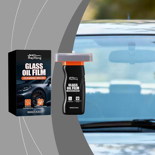 RAYHONG Car Glass Oil Film Cleaning Brush, Deep Stain Remova