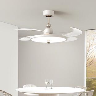 奶油风全光谱护眼风扇灯2025新款 家用餐厅灯卧室隐形吊扇一体灯具