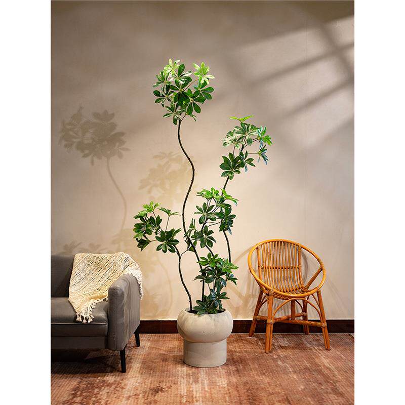 海虹景品鸭脚内木仿真植绿室客厅生大HAIH0388型盆栽地假植物装饰